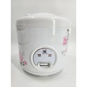 Koto Rice Cooker 700W White Pink Floral Electric Pot 71030112 Cook and Warm
